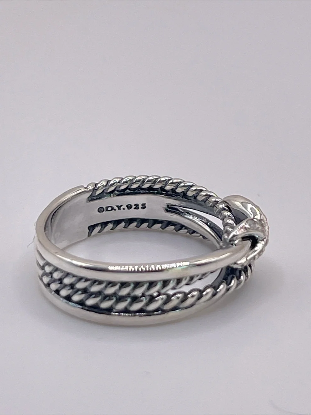 David Yurman X Crossover Band Ring with Diamonds - Picture 7 of 10